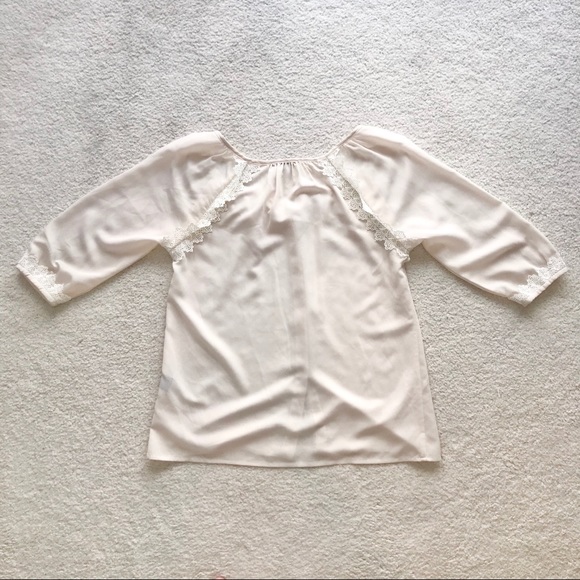 Lucca Couture Cream Blouse with Lace - Picture 5 of 5